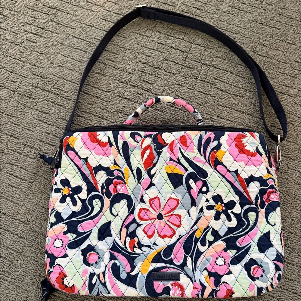 Vera Bradley Pink and Blue Floral Laptop Bag